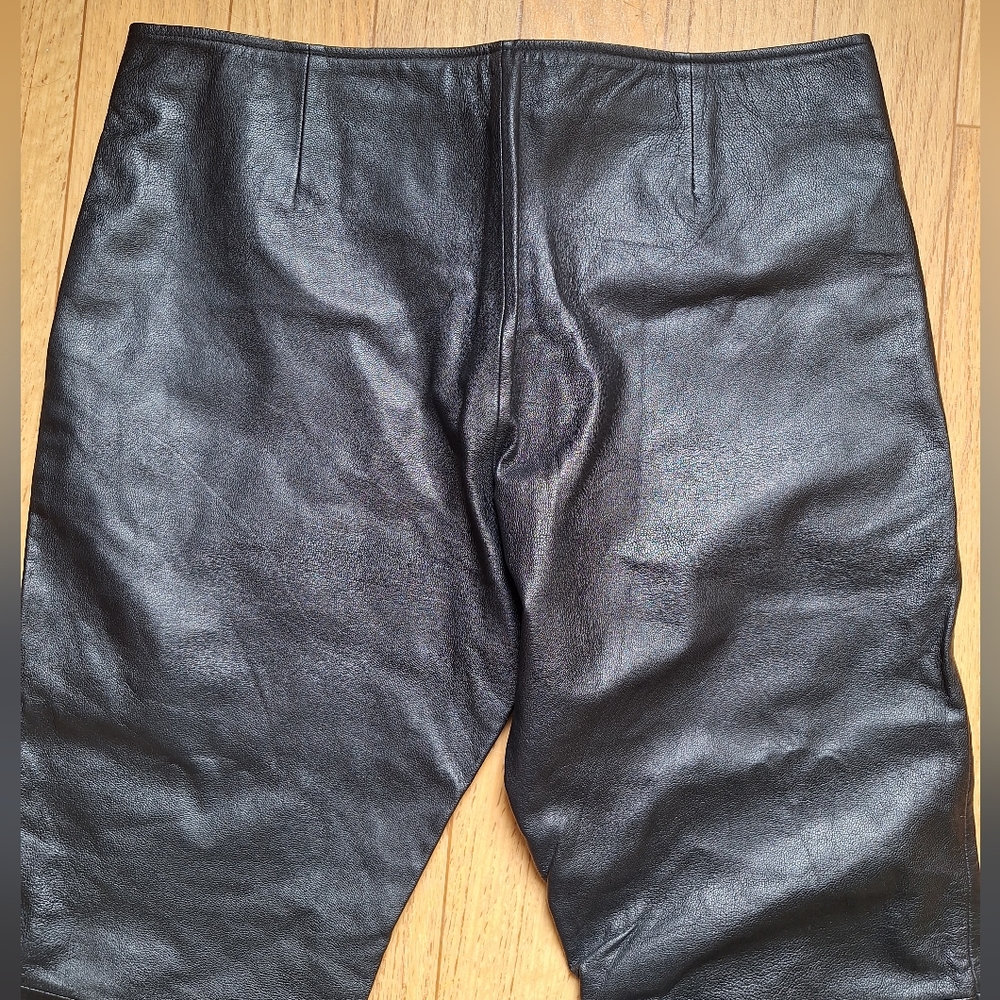Womens Straight Trousers Sz 16 leather - Picture 6 of 7